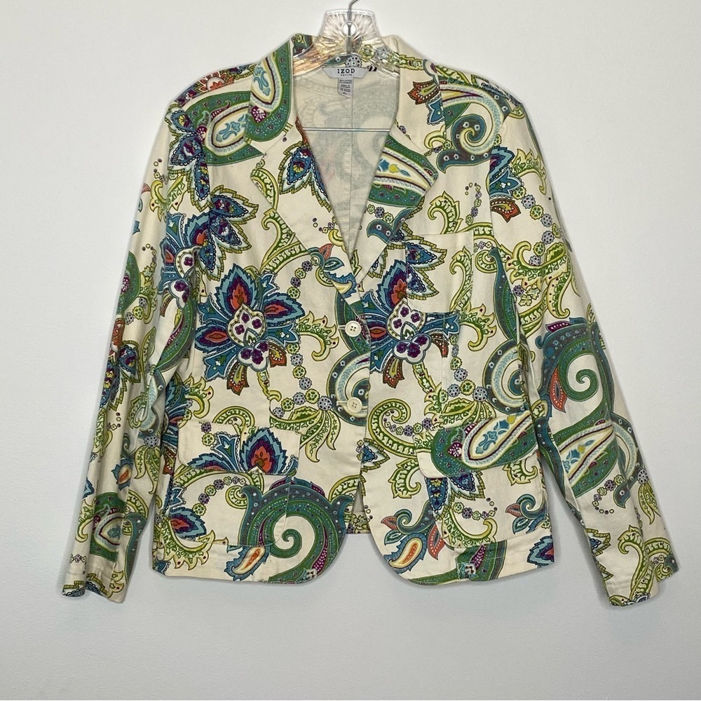 IZOD Petite Paisley Floral Blazer